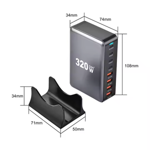 320W USB C şarj tipi C PD 100W 65W GaN hızlı şarj 4 USB-C + 4 USB-A 8 port masaüstü şarj cihazı istasyonu için Tablet telefon dizüstü - Product Image 5