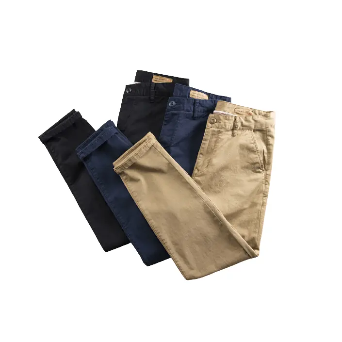 100% algodão Mens Chino Fabricante Mens Chino Cáqui Calças Magros Dos Homens Chino