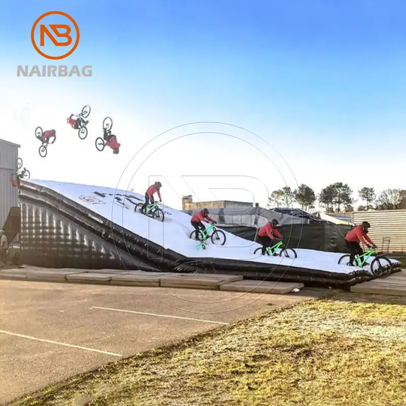 Landing Airbag Rampe Extremsport Freed rop Land Bounce Flying Bike Moto Stunt Aufblasbarer Airbag für BMX FMX MTB