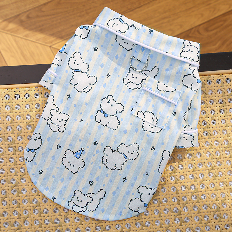 Chemise col chiot bleu 572, 100% coton