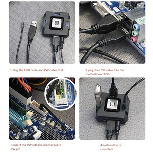 RGEEK PC Desktop Wired Power <strong>Controller</strong> ON/OFF Reset with USB3.0 Button Switch <strong>Computer</strong> Accessory - Product Image 6