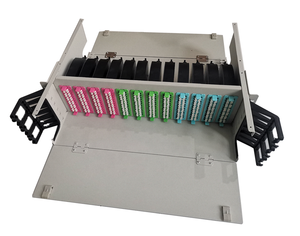 Fibra óptica 19 ''288 Core Acero laminado en frío MTP MPO ODF Panel de conexión para solución de red de centro de datos