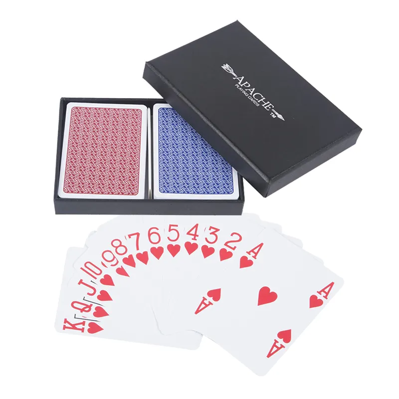 Su ordine All'ingrosso Regalo 2 Deck Impermeabile di Plastica Professionale Poker Carta Da Gioco in 2 Pezzi Coperchio Scatola di Base