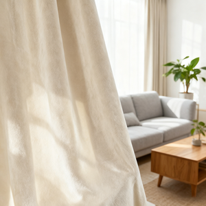 Nhà Máy Tùy Chỉnh OEKO-TEX Chứng Nhận Nhung Rèm Với Chức Năng Màn Hiện Đại Phong Cách Sang Trọng Hỗn Hợp Kích Thước Màu Be Cho Phòng Ngủ - Product Image 4