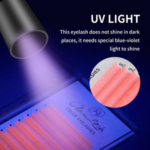 GLAMLASH OEM 0.07 mm Korean Pbt Fiber Eyelash Extension Glow in the Dark Fluorescent Neon Color Uv <strong>Lashes</strong> - Product Image 5