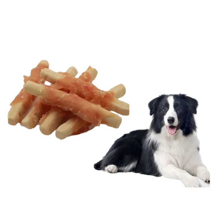 Munchy sopa Rawhide Yak Yak çiğnemek sığır derisi köpek çiğnemek için % evcil hayvan yemeği doğal tavuk göğüs et sarılmış ağartılmış ham deri tarafından yapılan