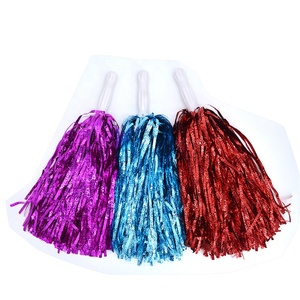 Yeni kırmızı amigo metalik kabartma kabarık Cheer Pom Poms tezahürat kadro ekibi ruhları ponponlar - Product Image 5