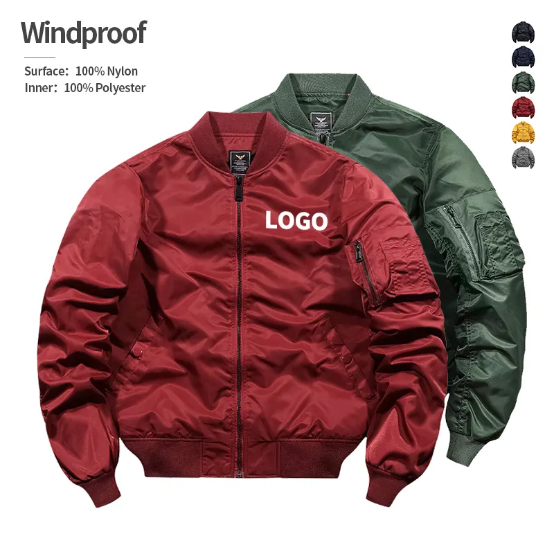 Giacca college antivento con cerniera giacca da neve Bomber da uomo con ricamo personalizzato rosso vino lavorato a maglia
