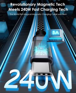 1M Usb A To Usb Type C Tidyสายดูดซับแม่เหล็กFastชาร์จ 240W Usb-Cโทรศัพท์แม่เหล็กChargerสายแม่เหล็กสําหรับIp - Product Image 2