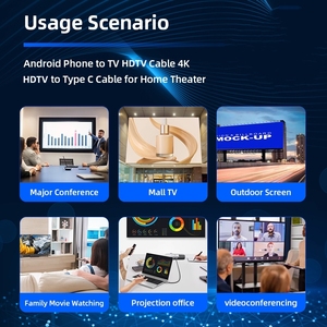 Fabbrica diretta su misura 4K cavo 30Hz telefono tipo C USB a HDTV 2M Android Video cavo con PVC giacca per uso informatico - Product Image 6