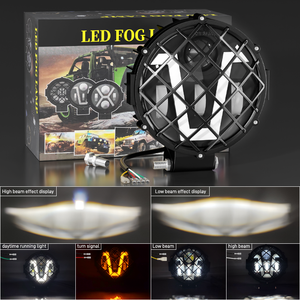 Araba modifikasyon 7 inç yuvarlak X tipi V modeli 51W ızgara spot Led farlar için Harley motosiklet jeep wrangler Atv Suv - Product Image 2