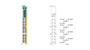 BECKHOFF-Terminal EtherCAT de 4 canales, entrada analógica, temperatura, 16 bits, conexión de 3 cables, PLC, PAC, controladores dedicados