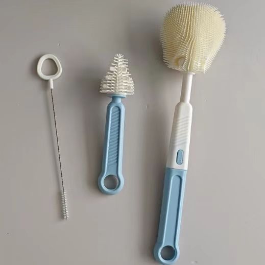 Ensemble 3 pièces plat en silicone bleu clair