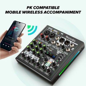GAX-AM06 Newest Design 4Channel Sound Mixer <strong>Network</strong> Broadcast Outdoor BT Wireless Small Live Recording Sound Card Video Lighting - Product Image 6