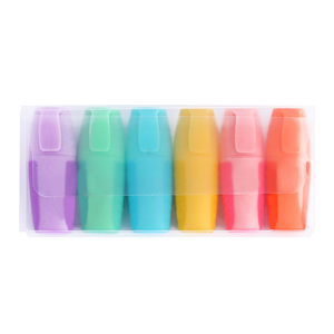 BEIFA 6 Set pennarello a punta a scalpello rapido a colori con prestazioni a 6 colori Set penne evidenziatrici disponibili in stile pastello - Product Image 5