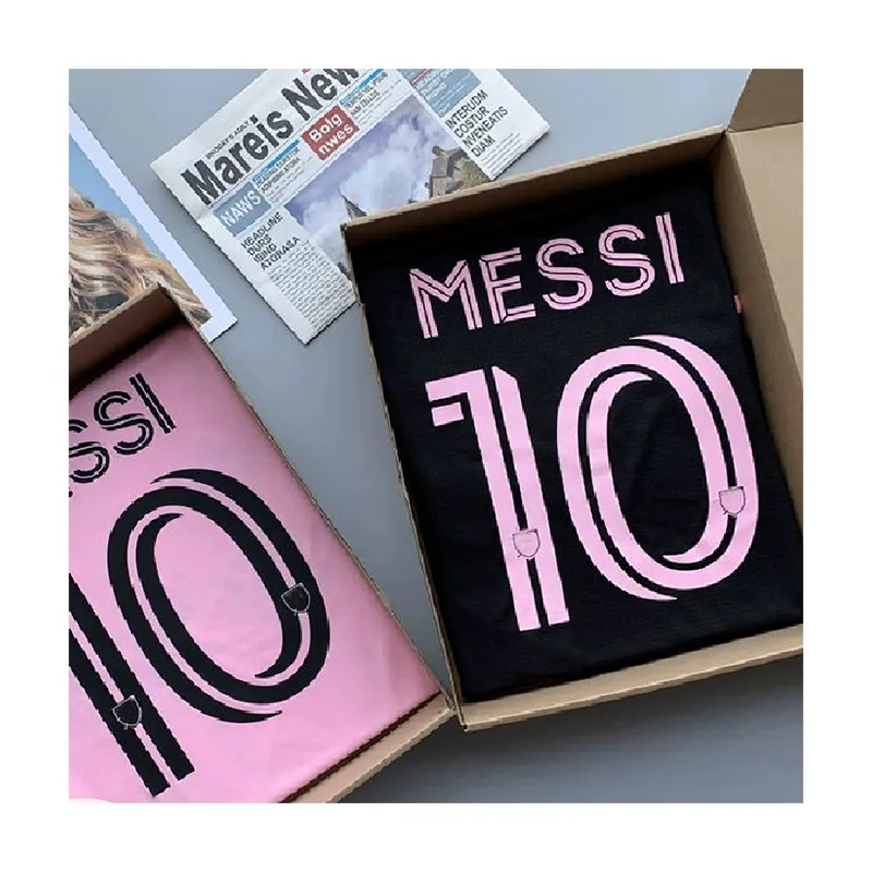Nuove magliette da calcio da uomo 23 24 Messi 10 # maglia da calcio Miamis maglia nera divisa Inter sockcerwear con buona qualità