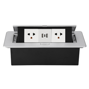 银色/黑色通用三孔桌面电源插座3.1A USB type-c插座250v 13A隐藏式书桌厨房桌面插座 - Product Image 3