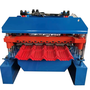 China Supplier's Used Q Tile Roof Roll Forming Machine Sale Glazed Iron Sheet Roofing Steel PLC Control <strong>System</strong> Motor Gear Core - Product Image 1