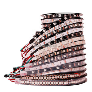 WS2812B Smart LED Strip 30 60 144 LED indirizzabili singolarmente RGB luce DC5V impermeabile IP30 IP65 IP67 BlackWhite PCB per fare da te - Product Image 4