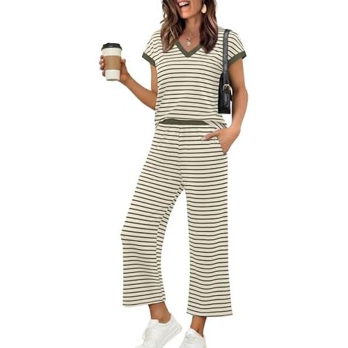 Green Beige Stripe