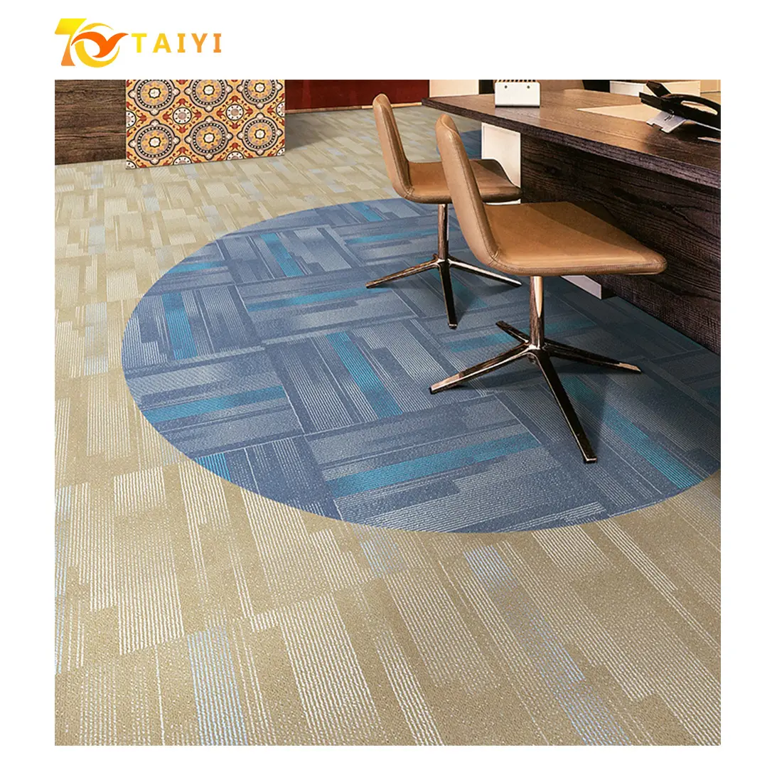 100% Pp bucle pila suave Modular PVC caso alfombra comercial extraíble alfombra de oficina