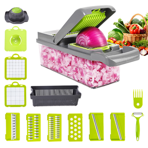 Hot <strong>Selling</strong> 14-in-1 Food <strong>Cutter</strong> Multifunctional Vegetable Slicer with Mandoline for Veggie &amp; Onion Potato <strong>Cutter</strong> in Square Shape - Product Image 3