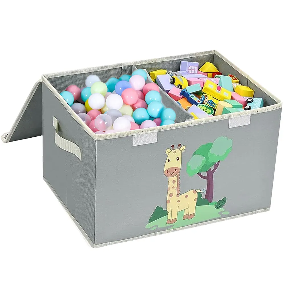 Scatola di immagazzinaggio dei giocattoli dei bambini del cubo dell'organizzatore del giocattolo del tessuto pieghevole di grande capacità Set di 2