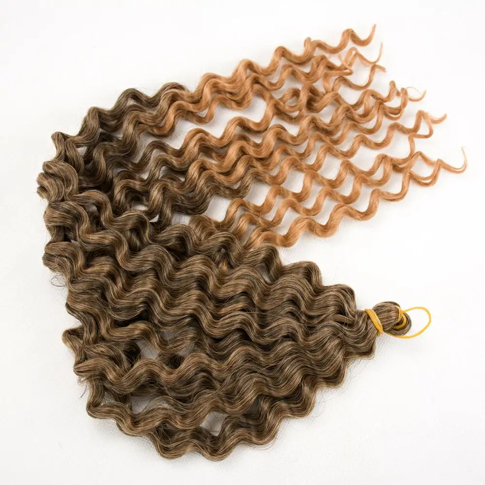 Sogno di Ghiaccio di Alta Temperatura In Fibra Sintetica Estensioni Dei Capelli Stretta Profonda Massa Dei Capelli Ricci Ondulati Crochet Pre Estensione Dei Capelli Intrecciati