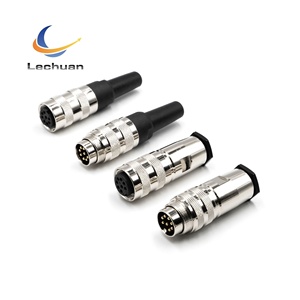 LECHUAN M16 dairesel soket yuvası 14P/16P IP67 su geçirmez PCB düz lehim konnektörü ile Hex flanş arka Panel montaj - Product Image 4