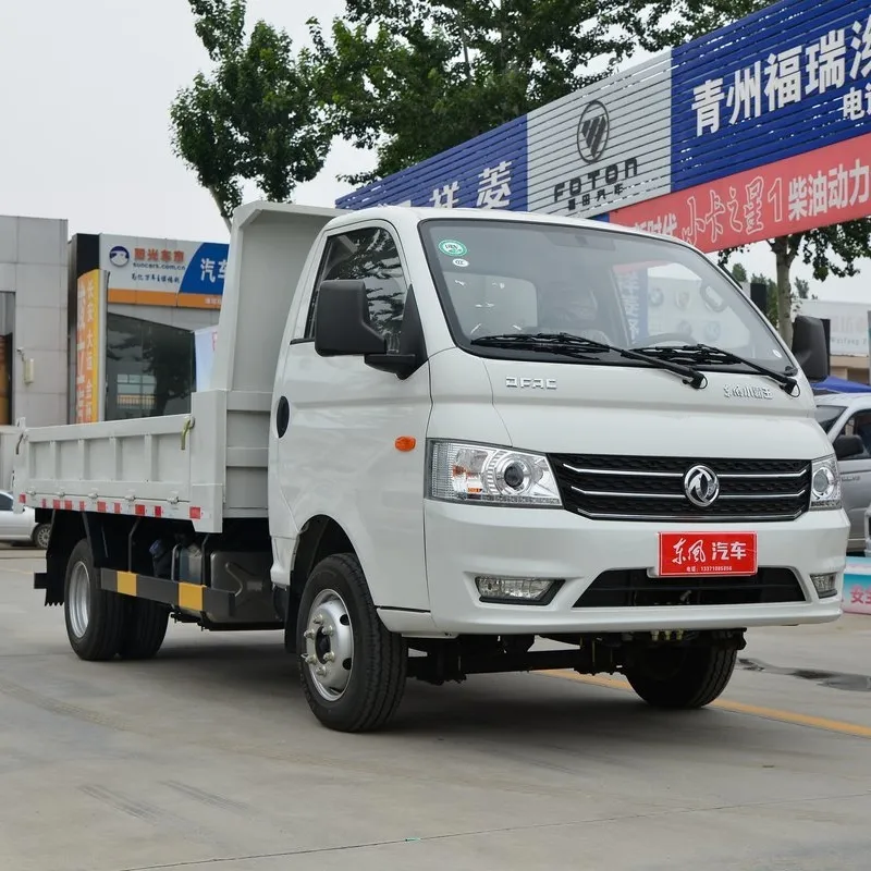 Camión volquete ligero Dongfeng W17 usado de segunda mano con volante a la izquierda 102hp de una sola fila 4*2 a la venta