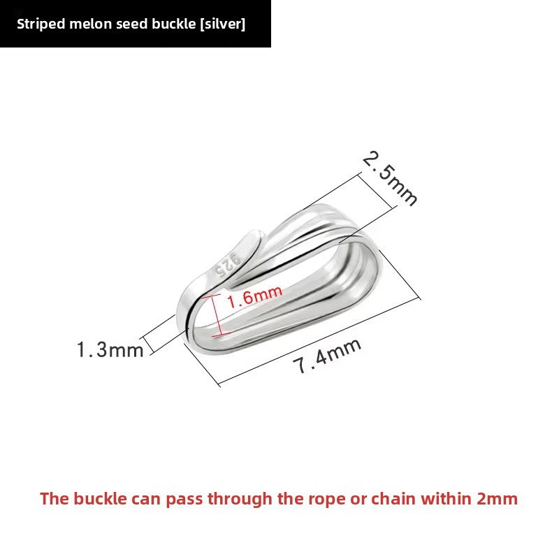 Striped melon seed buckle (silver)