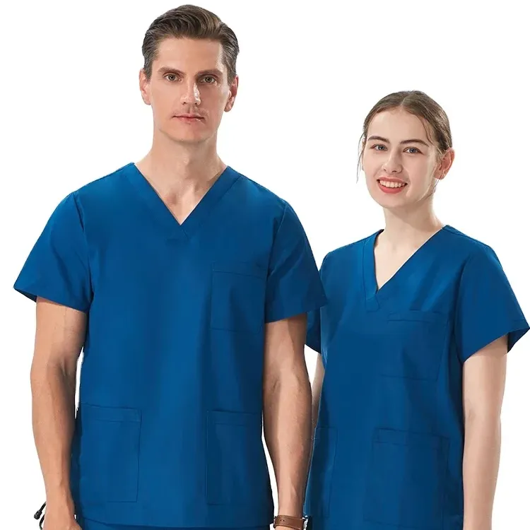 ملابس جراحية نسائية بغسيل اليدين بأكمام قصيرة ملابس عمليات غرفة التشغيل ملابس يدوية زي موحد لممرضات الفم