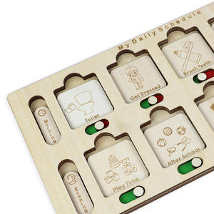 無料のカスタムキッズその他の教育ルーチンアクティビティチャート木製デイリールーチンタスクボード幼児ギフト用教育玩具 - Product Image 6