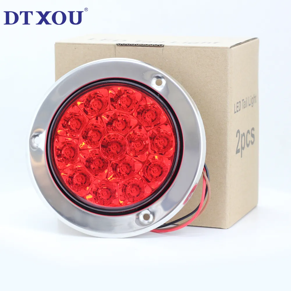 Luci posteriori per rimorchio a Led da 4 pollici rosso 24 Led impermeabile 4 "Stop Stop Stop luci di posizione posteriori sigillate montaggio a filo per Truckjeep Ute