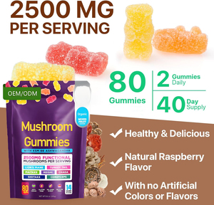 Nhãn hiệu riêng tất cả trong 1 Hữu Cơ nấm Gummies Reishi Đông Trùng Hạ Thảo sư tử bờm nấm Booster Bộ nhớ nootropic não bổ sung - Product Image 2