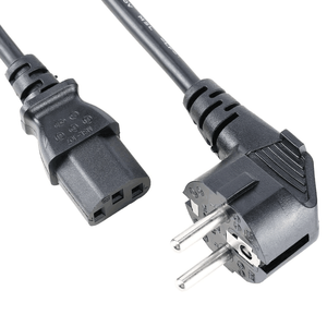 สายไฟ IEC 2ม. แบบสัมผัสป้องกันชนิด F (CEE 7/4) ทำมุม90องศากับเต้ารับแบบ C13 - Product Image 4