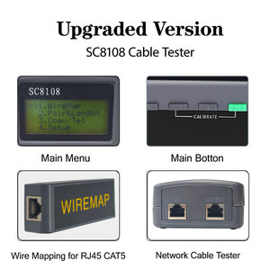 SC8108電気電圧長ポータブルLCDディスプレイ超音波水流計RJ45 LANネットワークケーブルテスター - Product Image 4