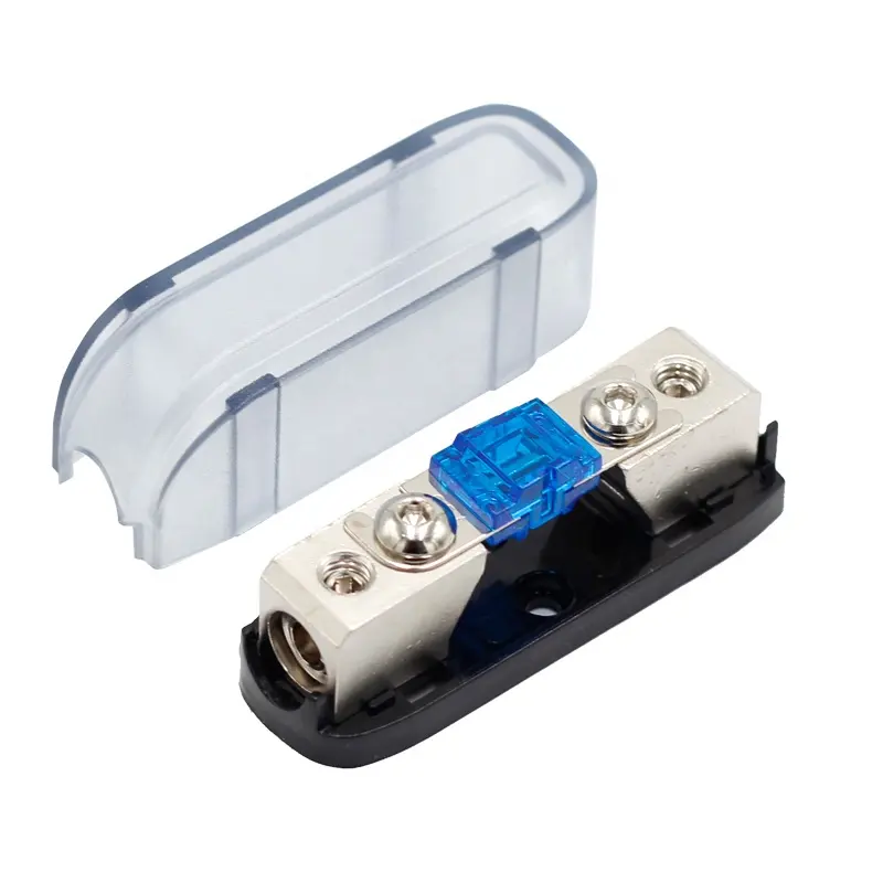 Portafusibles Frosted Shell niquelado 12V 48V AFS Mini portafusibles ANL impermeable para audio de coche