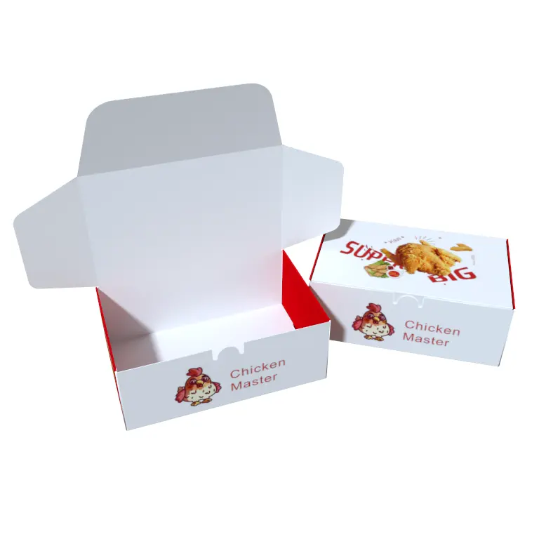China Wholesale Take Out Snack Fast Food Hotdog Bak Kip Box To Go Hamburger Gebakken Kip Fastfood Container Verpakking