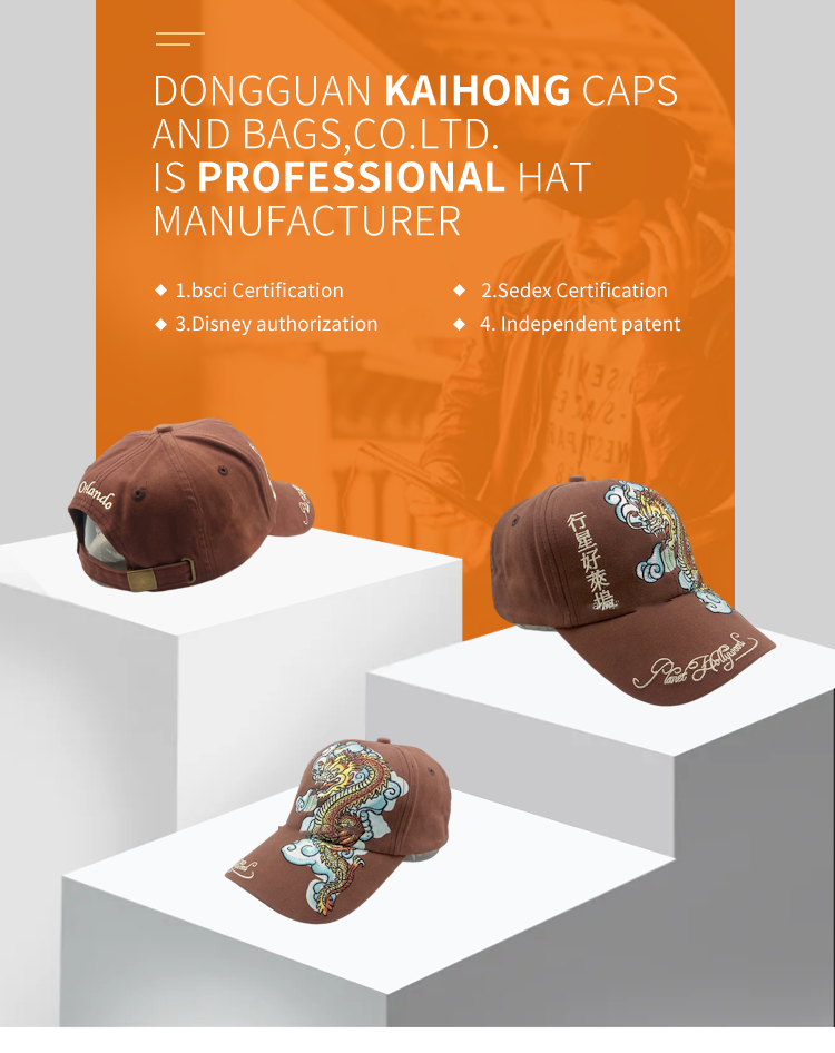 Baseball cap custom manufacturers dragon totem embroidery logo metal buckle cotton domineering baseball cap