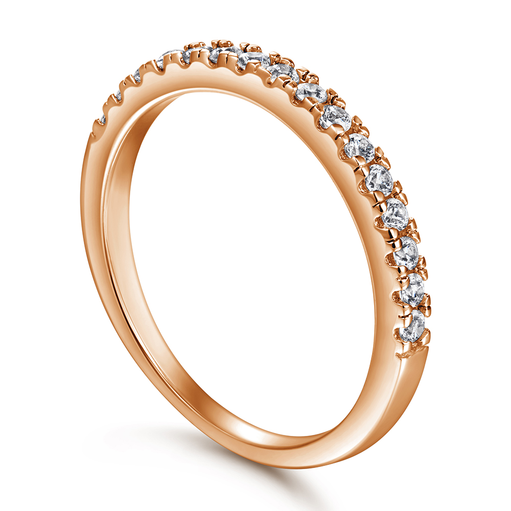 Rose gold Plated-half Pave eternity