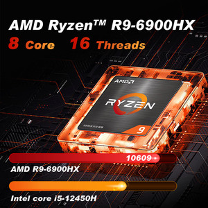 Mini <strong>Computer</strong> Rz-yen 9 HDMI 2.1 6 TYPE-C 4.0 Full <strong>Functional</strong> RJ45 DDR5 8+256GB Gaming Mini PC I7 Laptop - Product Image 2