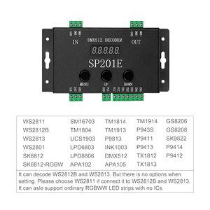 SP201E <strong>DMX512</strong> DECODER DC 5-24V DMX Converter <strong>Controller</strong> <strong>DMX512</strong>/1990 to SPI Addressable <strong>LED</strong> 1024 Pixels or <strong>PWM</strong> 5CH Dimming Signal - Product Image 5