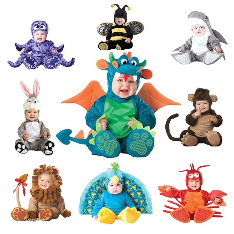 Костюмы для фотосъемки новорожденных, детские товары, рождественские костюмы для выступлений на Хэллоуин, комбинезоны с животными