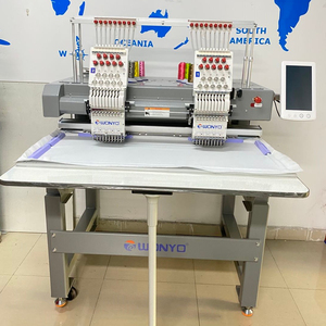 Volle Hoch geschwindigkeit steile WONYO Programmier bare computer gesteuerte 2-Kopf-Stickmaschine mit 9 Farben