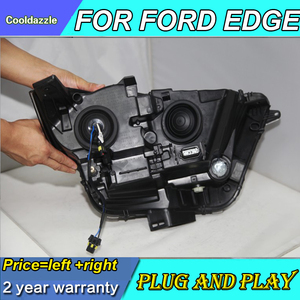 FORD用エッジフロントランプ用LEDヘッドライト20152016年ブラックハウジング、可動式ダイナミックLEDターニングライト、DRL付き - Product Image 3
