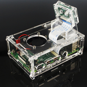 Raspberry Pi 4B acrílico caso frambuesa pi con fijo soporte de cámara compatible con el caso del ventilador - Product Image 3