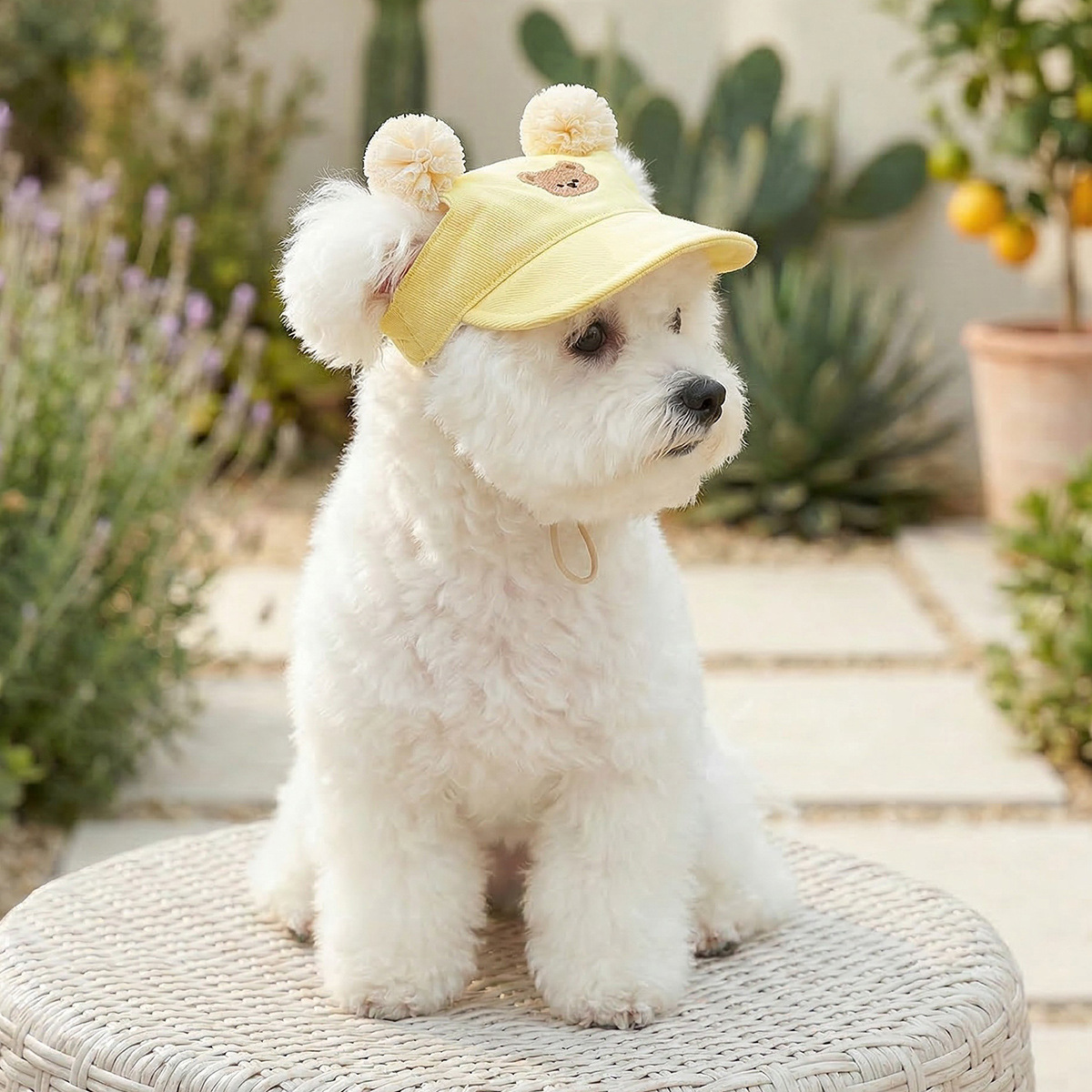 Chapeau de soleil jaune1-petit ours