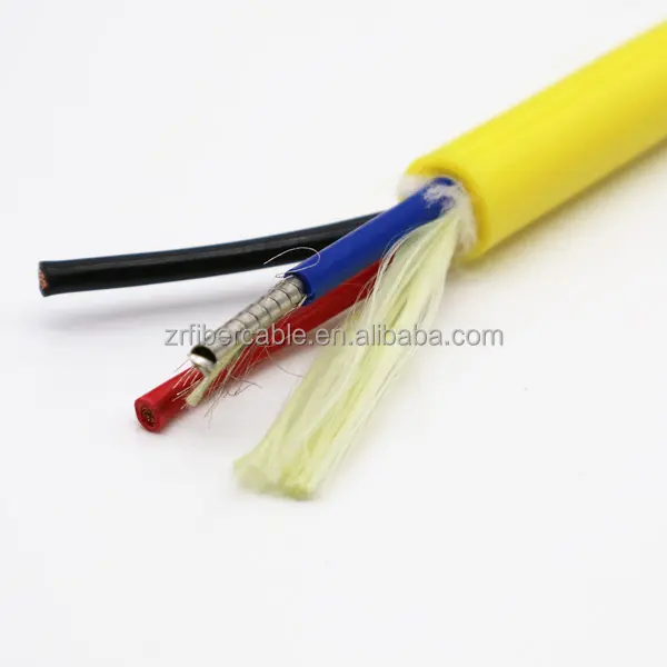 5G 네트워크 OPLC 2c 12 awg 12fo 2 구리 와이어 도체 UTP Cat5e cat5 cat6 복합 전원 4 6 12 코어 광섬유 하이브리드 섬유 케이블