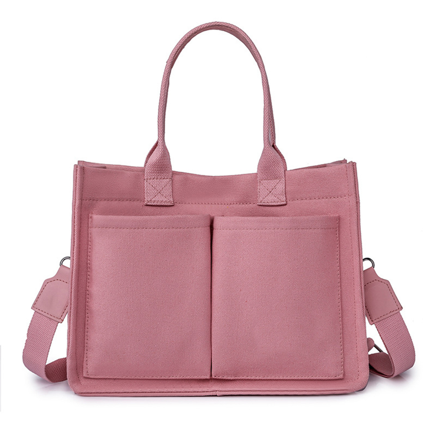 Porte-documents en toile rose